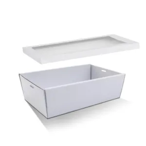 10pk Medium White Grazing Box with Window Lid 360x255x80mm