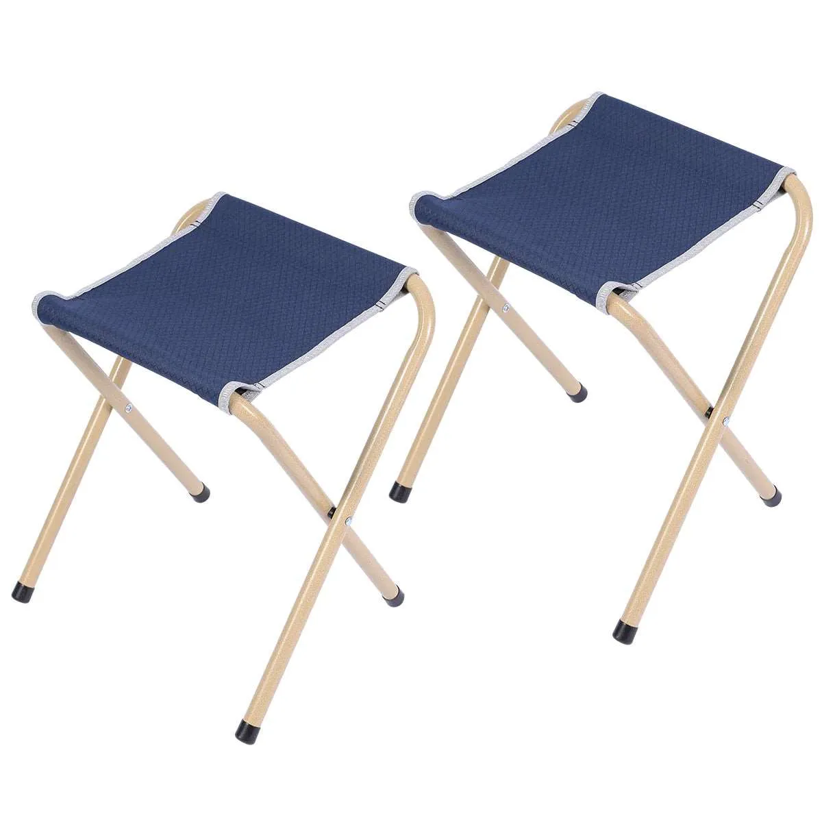 2-Pack Ultralight Portable Folding Camping Stool Black/Gray/Blue