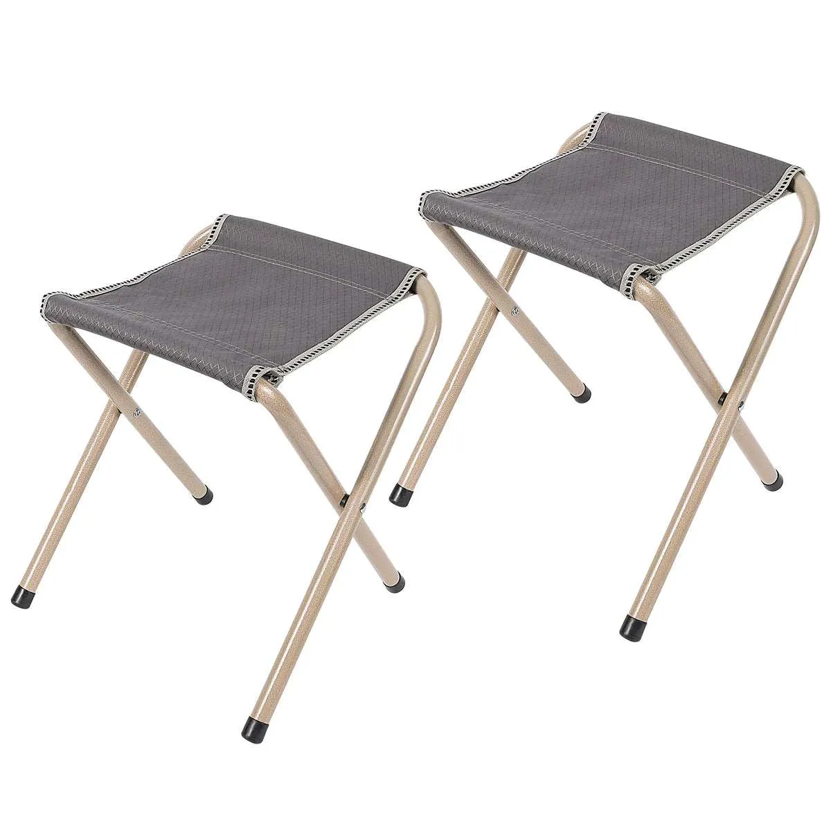 2-Pack Ultralight Portable Folding Camping Stool Black/Gray/Blue