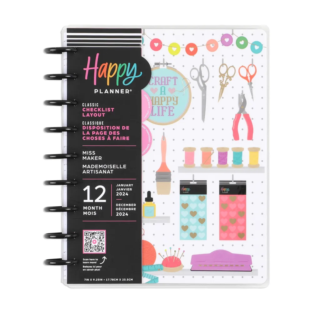 2024 Miss Maker Happy Planner - Classic Checklist Layout - 12 Months