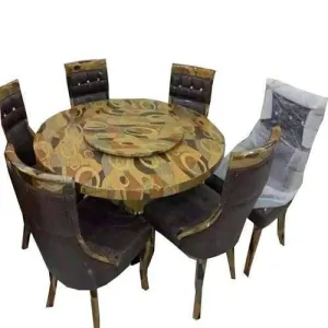 6 Seater Round Dining Table Set