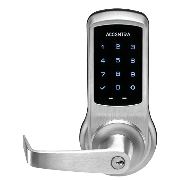 Accentra (Formerly Yale) - NTB623 Cylindrical Lever Set - w/ NexTouch Capacitive Touchscreen - Schlage C - Satin Chrome - w/ Key Override