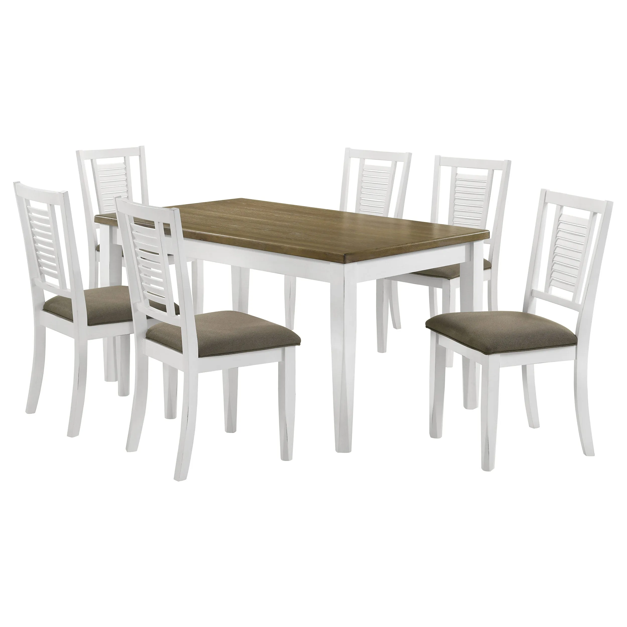 Appleton 7-piece Rectangular Dining Set Distressed White