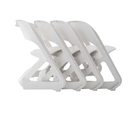 ArtissIn Set of 4 Dining Chairs Office Cafe Lounge Seat Stackable Plastic Leisure Chairs White