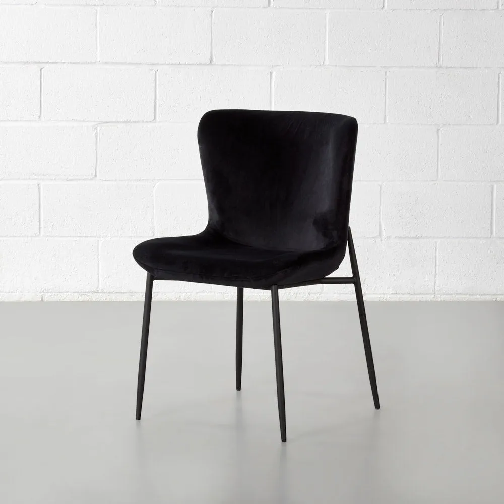 AVA - Black Velvet Dining Chair