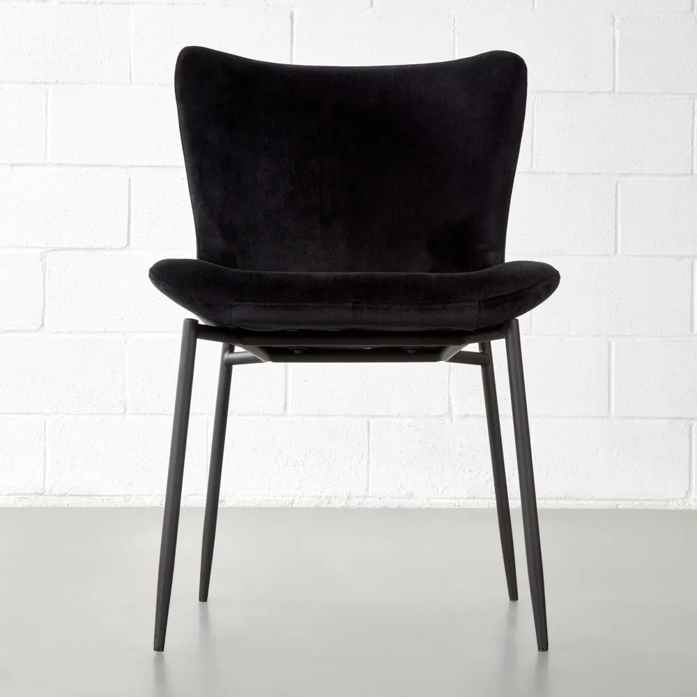 AVA - Black Velvet Dining Chair