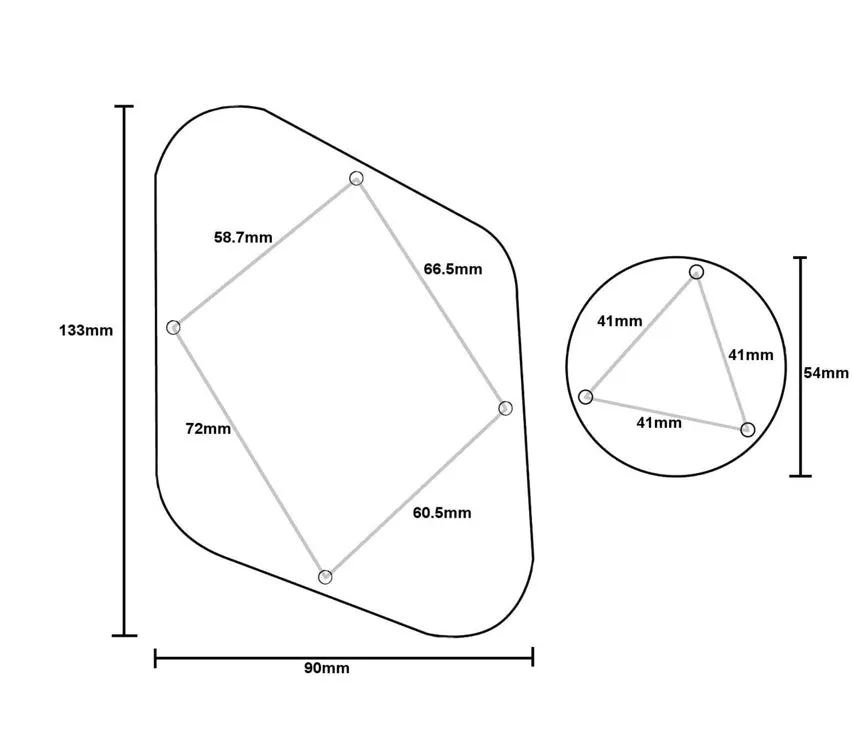 Backplate Control Cover - Les Paul Set (BLACK)