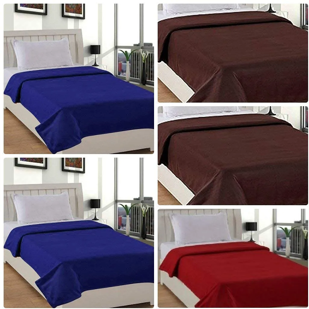 Bezzilish Home 5 Piece Fleece Single Blanket Set - Multicolour