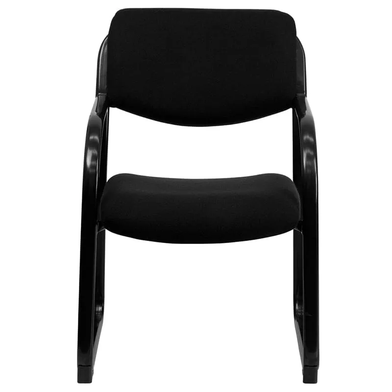 Black Fabric Executive Side Reception Chair with Sled Base - BT-508-BK-GG