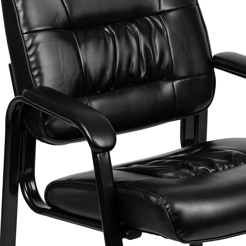 Black LeatherSoft Antimicrobial / Antibacterial Medical Side Chair with Black Metal Frame [BT-1404-ANTI-BK-GG]