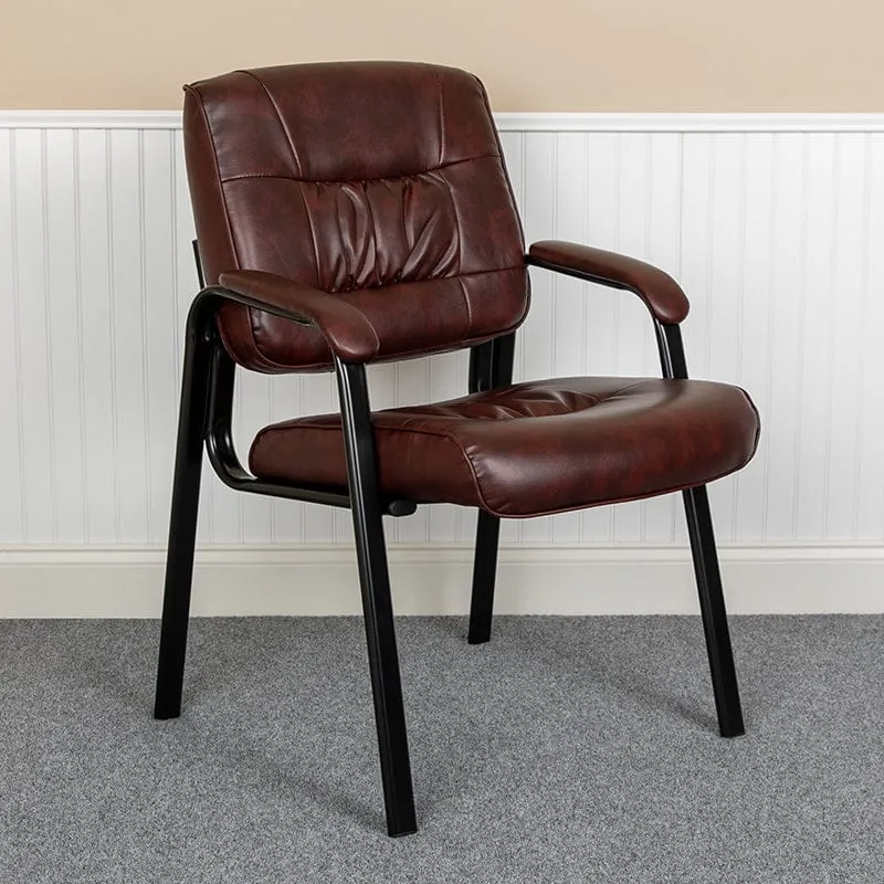 Black LeatherSoft Antimicrobial / Antibacterial Medical Side Chair with Black Metal Frame [BT-1404-ANTI-BK-GG]