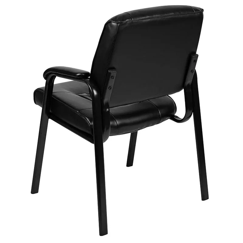 Black LeatherSoft Antimicrobial / Antibacterial Medical Side Chair with Black Metal Frame [BT-1404-ANTI-BK-GG]