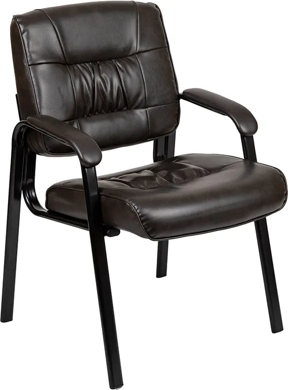 Black LeatherSoft Antimicrobial / Antibacterial Medical Side Chair with Black Metal Frame [BT-1404-ANTI-BK-GG]