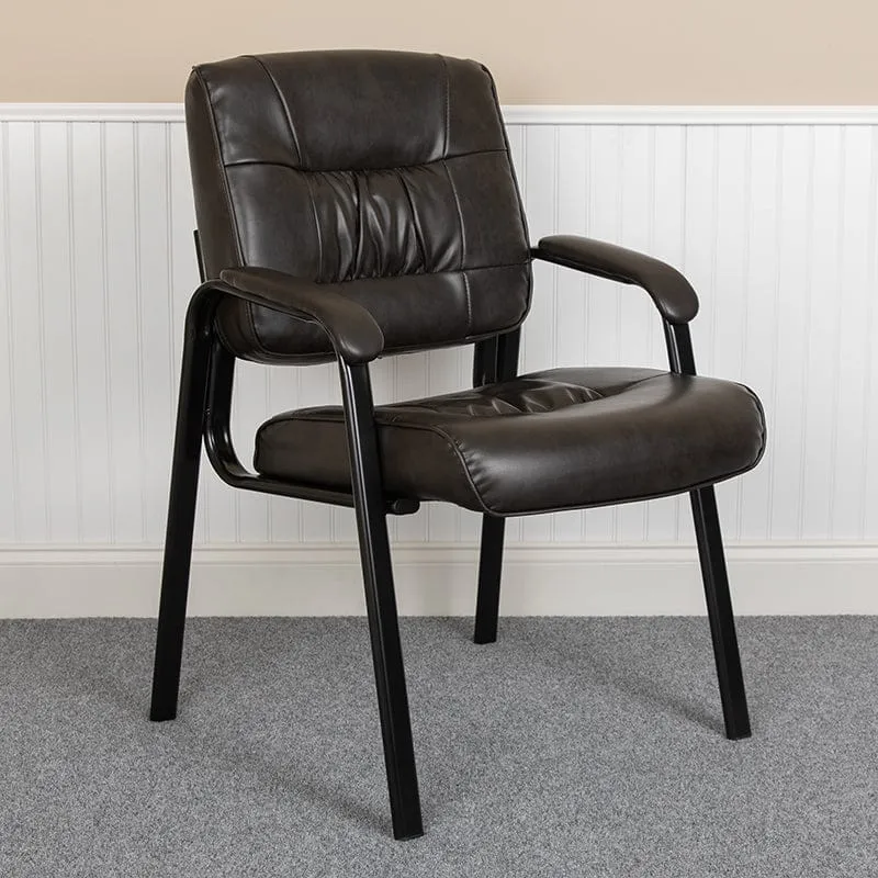 Black LeatherSoft Antimicrobial / Antibacterial Medical Side Chair with Black Metal Frame [BT-1404-ANTI-BK-GG]