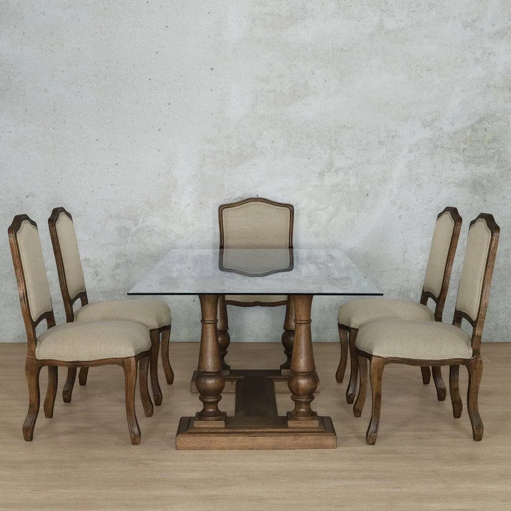 Charlotte Glass Top & Duke 6 Seater Dining Set