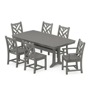 Chippendale 7-Piece Nautical Trestle Dining Set