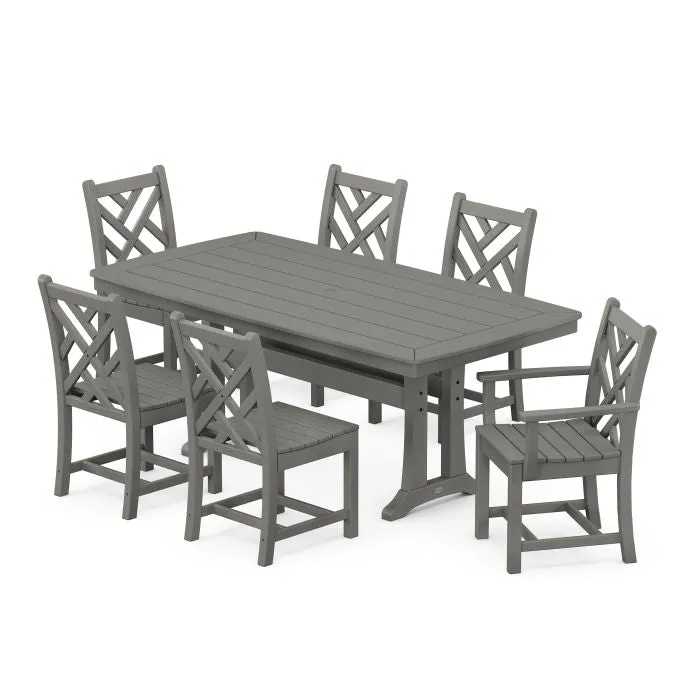 Chippendale 7-Piece Nautical Trestle Dining Set