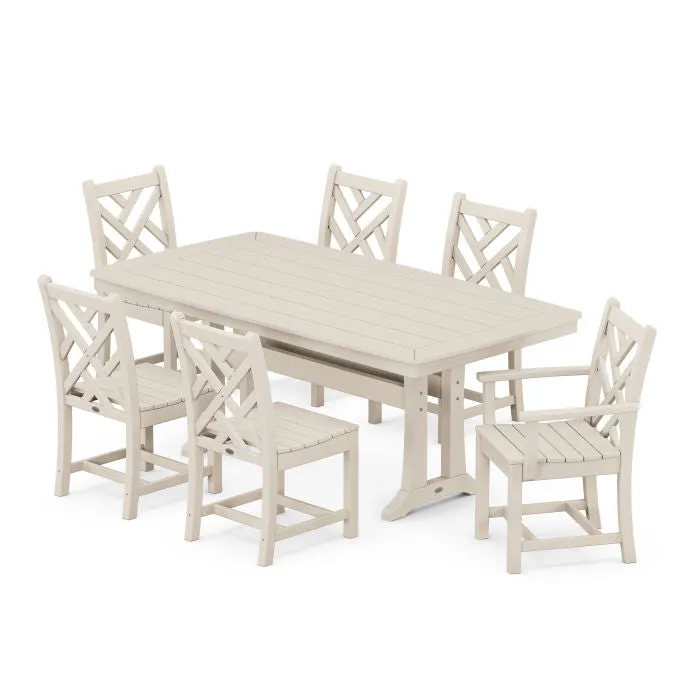 Chippendale 7-Piece Nautical Trestle Dining Set