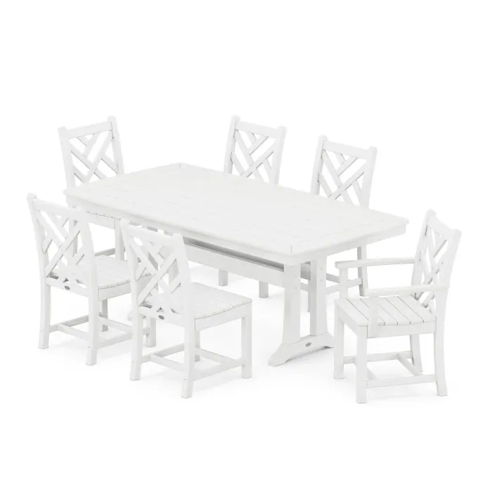 Chippendale 7-Piece Nautical Trestle Dining Set