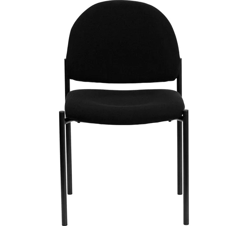 Comfort Black Fabric Stackable Steel Side Reception Chair - BT-515-1-BK-GG