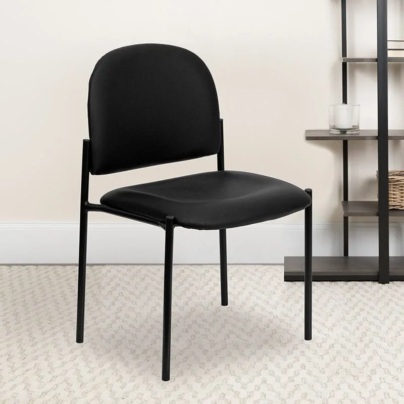 Comfort Black Fabric Stackable Steel Side Reception Chair - BT-515-1-BK-GG