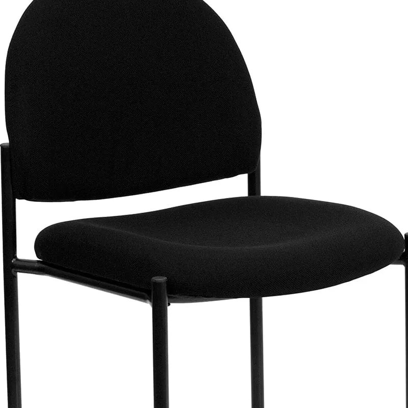 Comfort Black Fabric Stackable Steel Side Reception Chair - BT-515-1-BK-GG