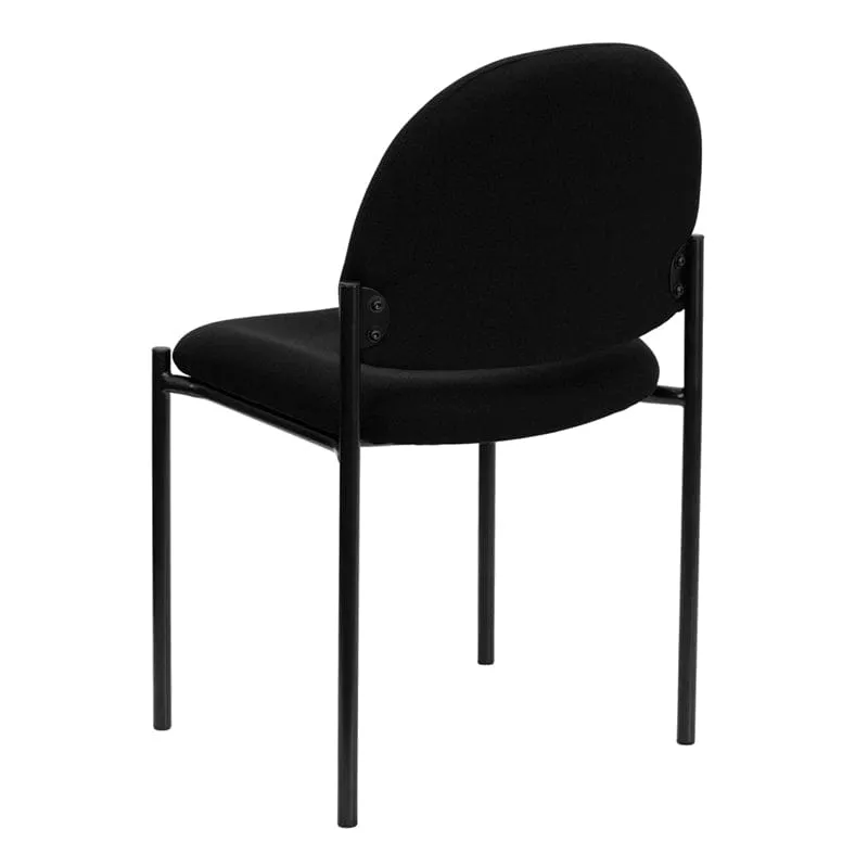 Comfort Black Fabric Stackable Steel Side Reception Chair - BT-515-1-BK-GG