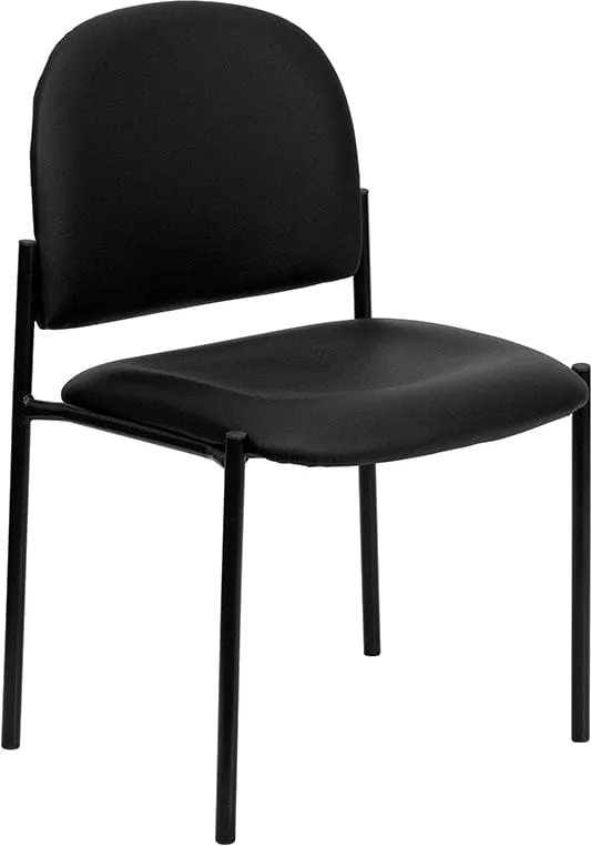 Comfort Black Fabric Stackable Steel Side Reception Chair - BT-515-1-BK-GG