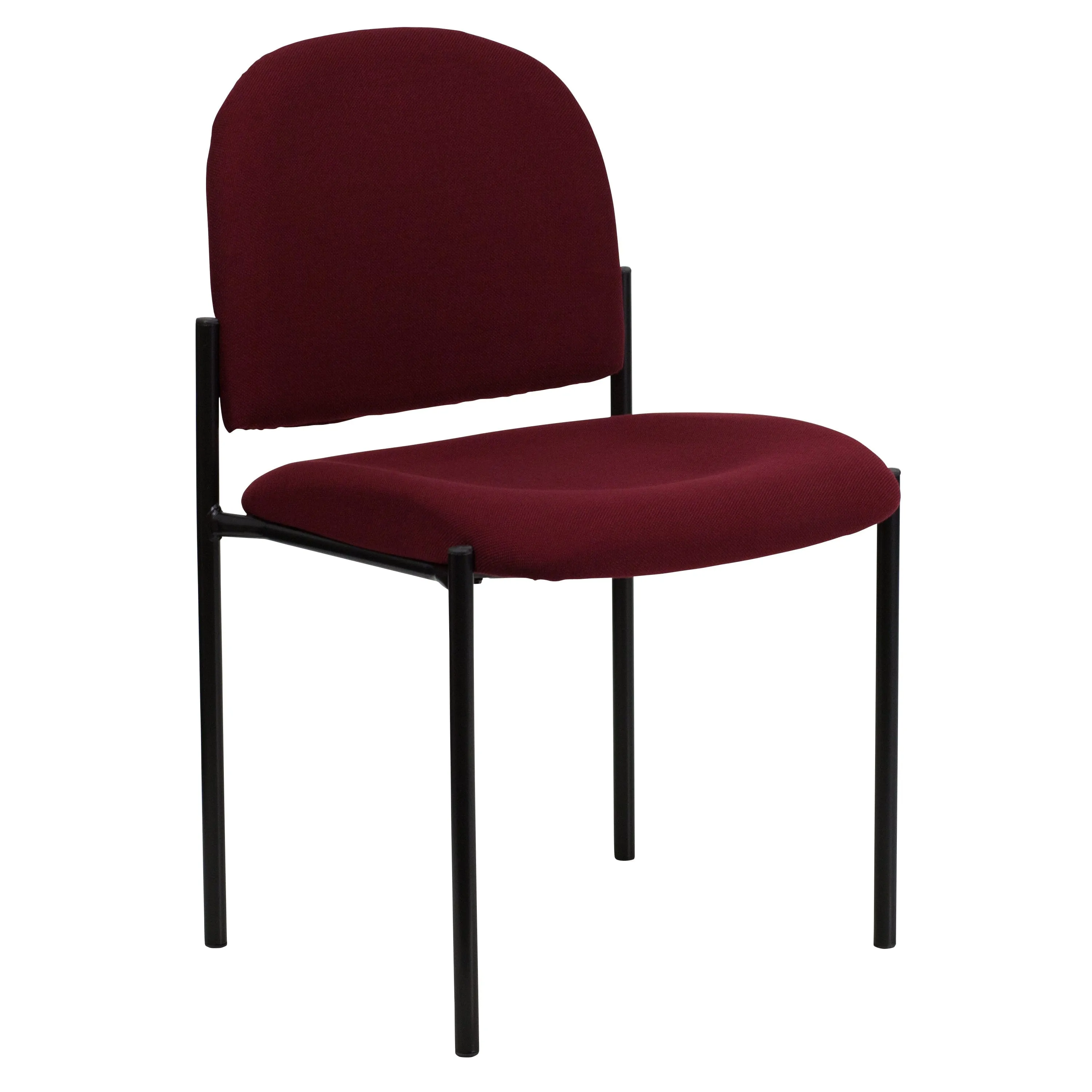 Comfort Black Fabric Stackable Steel Side Reception Chair - BT-515-1-BK-GG