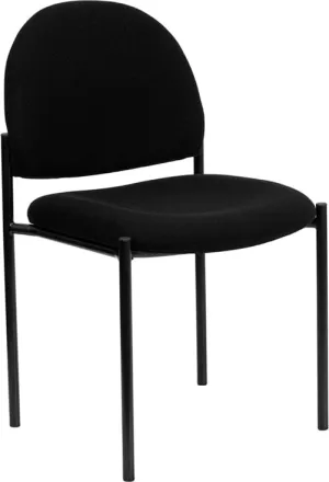 Comfort Black Fabric Stackable Steel Side Reception Chair - BT-515-1-BK-GG