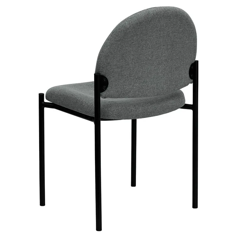 Comfort Black Fabric Stackable Steel Side Reception Chair - BT-515-1-BK-GG