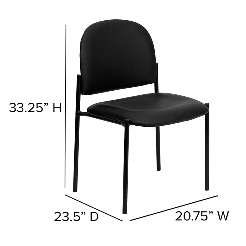 Comfort Black Fabric Stackable Steel Side Reception Chair - BT-515-1-BK-GG