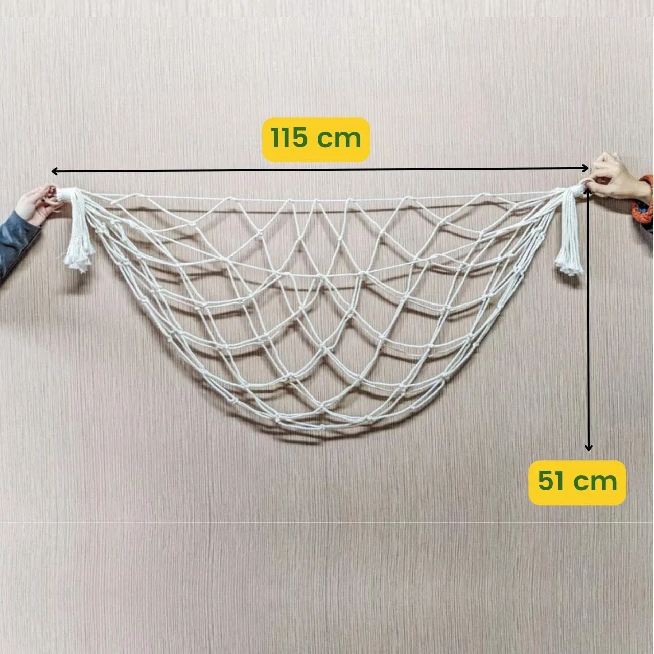 ecofynd Stuffed Animal Toy Hammock, Hanging Cotton Organizer Storage for Soft Toys, Boho Large Corner Plush Toys, Net Holder for Nursery Kids, Play Room, Bedroom, Kid Room (BH012)