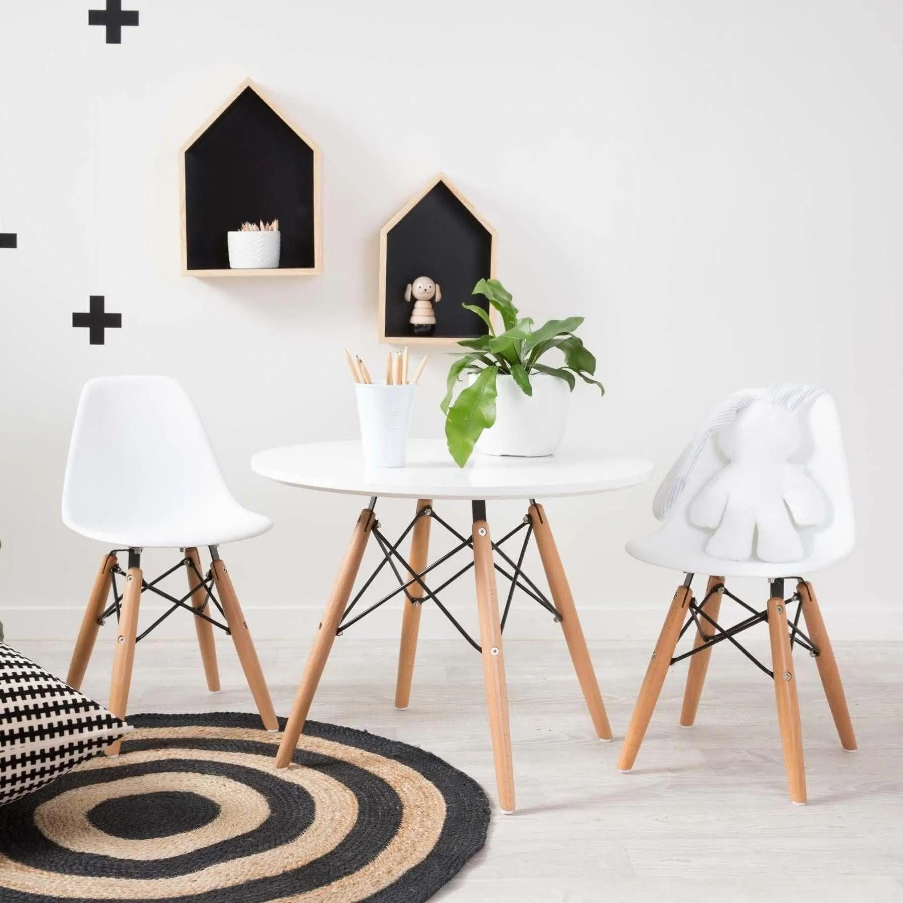 FIJN White CrissCross Play Table (Matching Play Chairs optional)