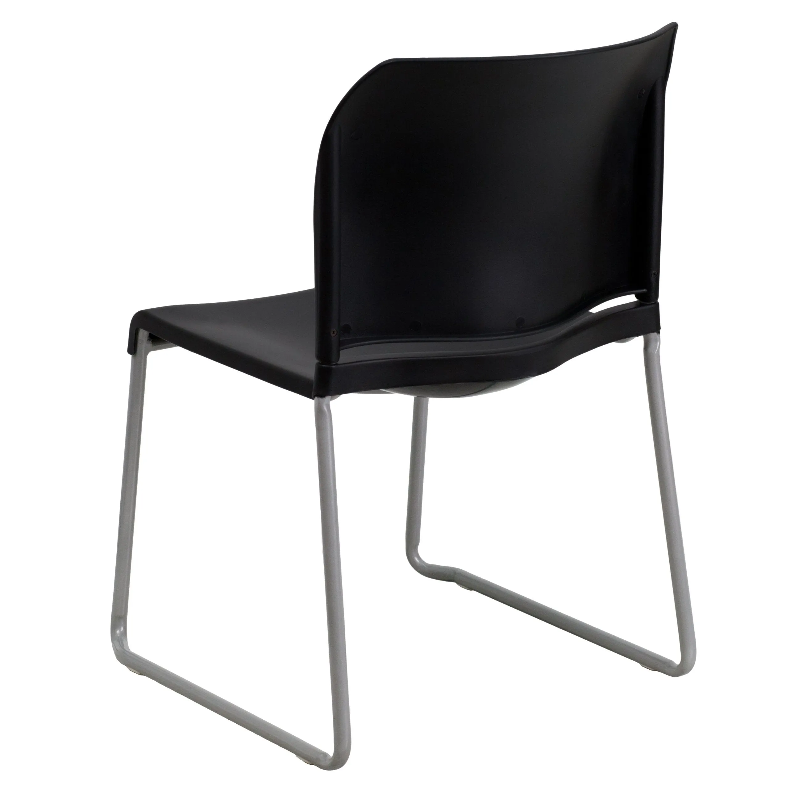 Flash Furniture 5 Pk. HERCULES Series 880 lb. Capacity Black Full Back Contoured Stack Chair with Sled Base