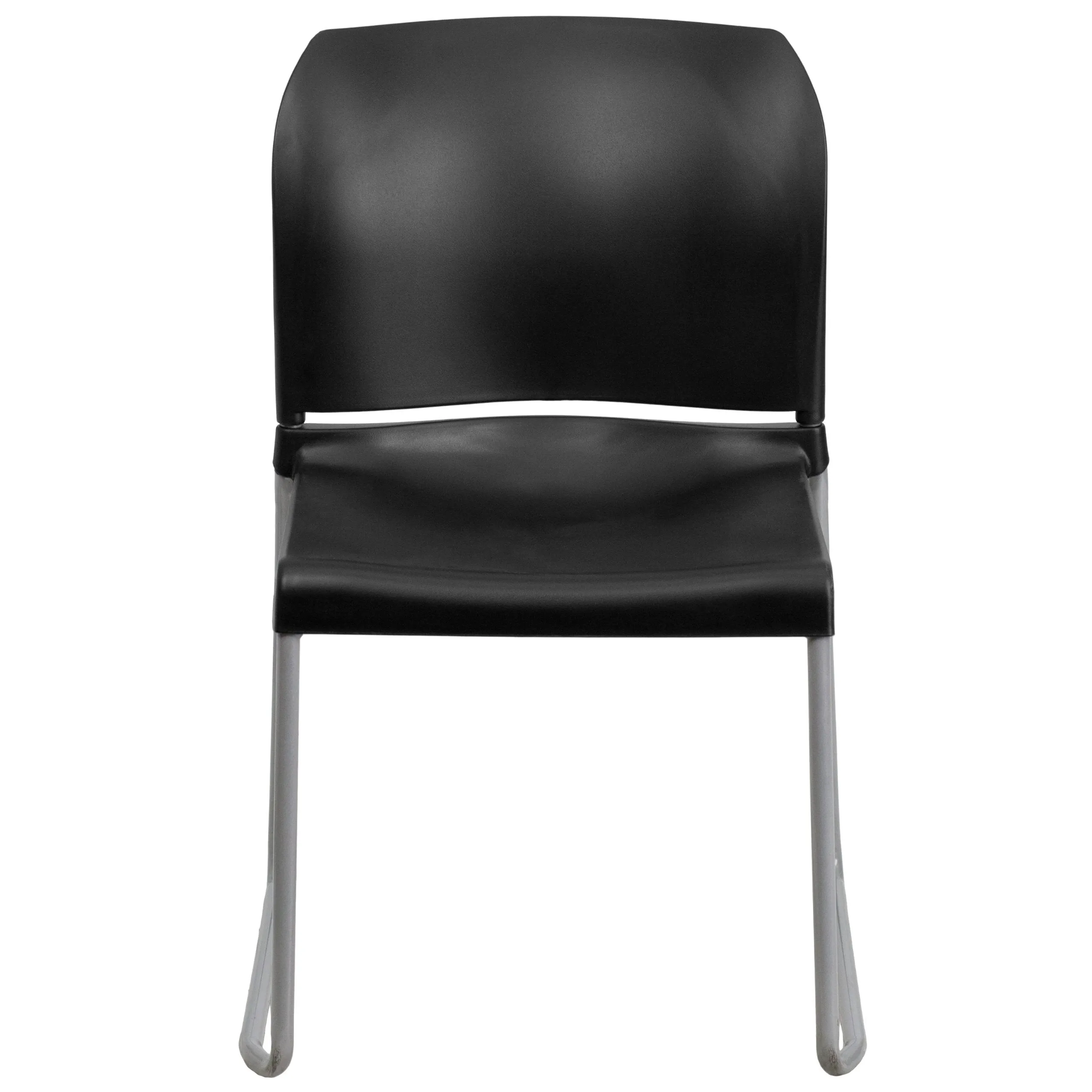 Flash Furniture 5 Pk. HERCULES Series 880 lb. Capacity Black Full Back Contoured Stack Chair with Sled Base