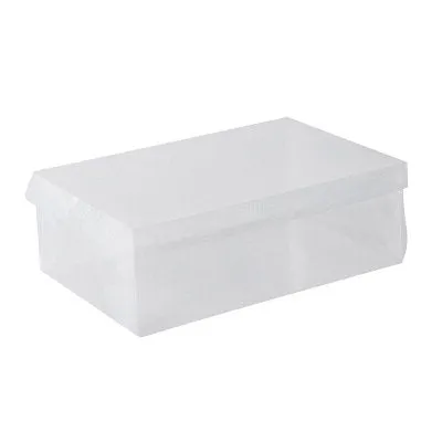 Foldable Plastic Transparent Shoe Box - Clear Stackable Organizer Storage Organization