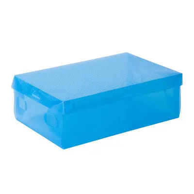 Foldable Plastic Transparent Shoe Box - Clear Stackable Organizer Storage Organization