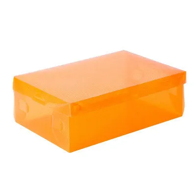 Foldable Plastic Transparent Shoe Box - Clear Stackable Organizer Storage Organization