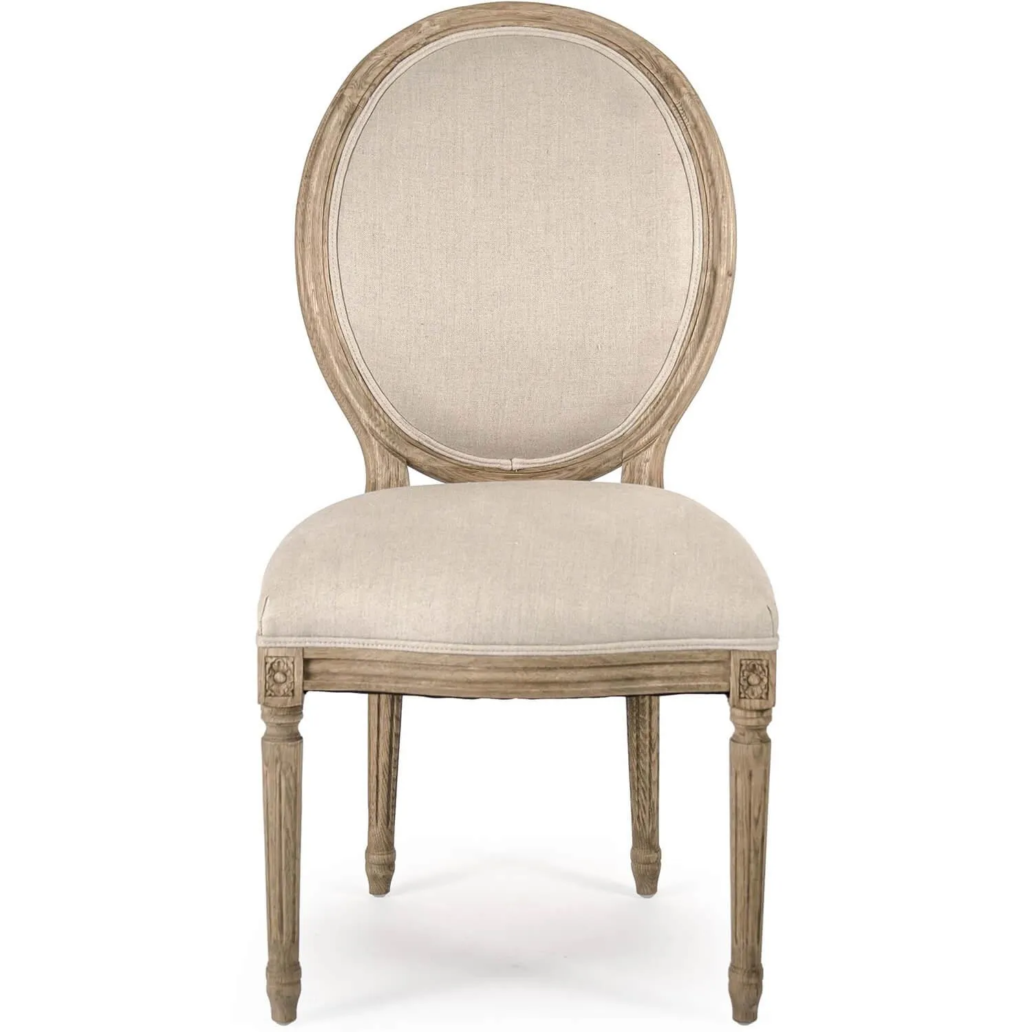 French Medallion Round Back Side Chairs - Pair