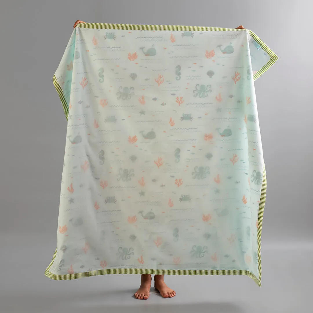 Gudgoodie Kids Cotton Muslin Dohar- Undersea Oasis