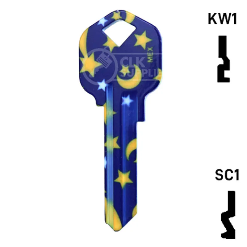 Happy Keys- Moon & Stars SC1 Key (Choose Keyway)