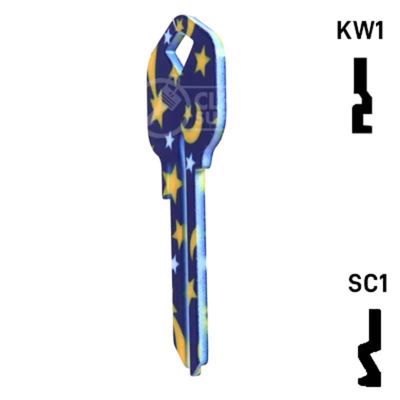 Happy Keys- Moon & Stars SC1 Key (Choose Keyway)