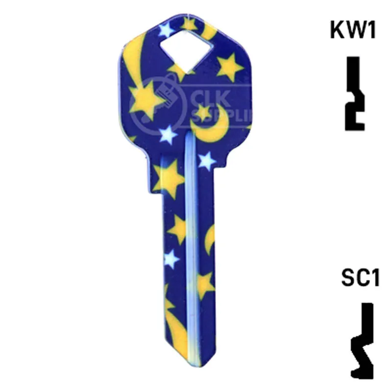 Happy Keys- Moon & Stars SC1 Key (Choose Keyway)