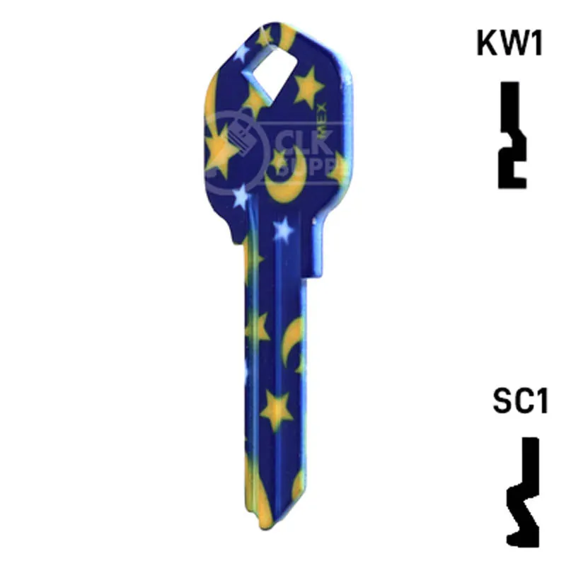 Happy Keys- Moon & Stars SC1 Key (Choose Keyway)