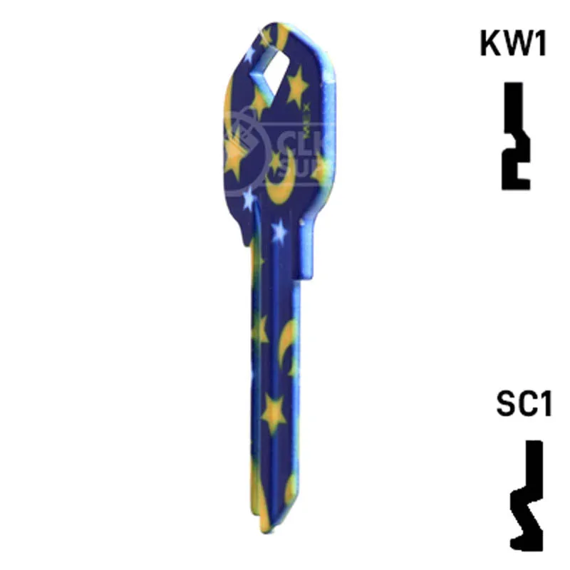 Happy Keys- Moon & Stars SC1 Key (Choose Keyway)