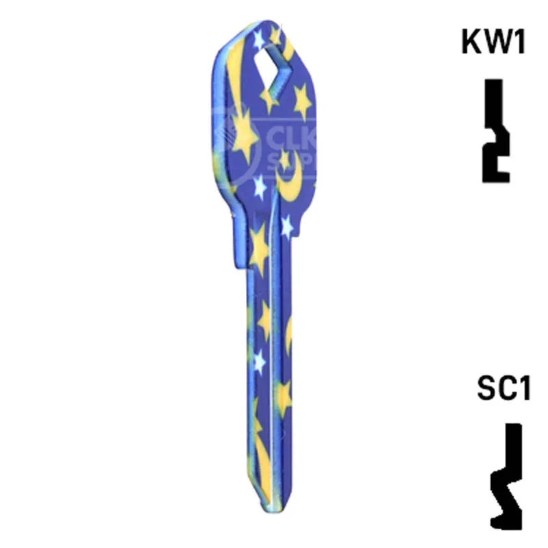 Happy Keys- Moon & Stars SC1 Key (Choose Keyway)