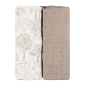 Just Born by Gerber Baby Neutral 2-Pack Muslin Swaddle Blanket - TAN