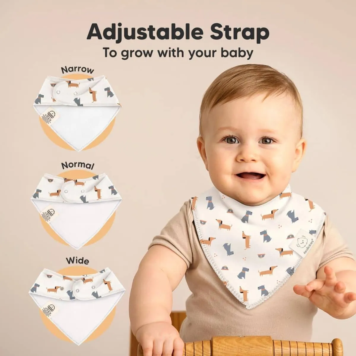 KeaBabies Organic Bandana Bibs Set - Pets & Paws