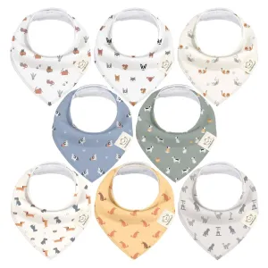 KeaBabies Organic Bandana Bibs Set - Pets & Paws